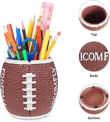 Miniatura 2 de Soporte para bolígrafo para escritorio, suministros de oficina, organizador de artículos esenciales, taza de lápices de fútbol para el hogar,