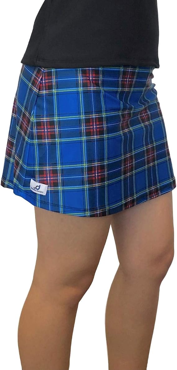Blue Plaid Slim Golf Skort | Tennis Skort | Blue Plaid Kilt Running Skirt
