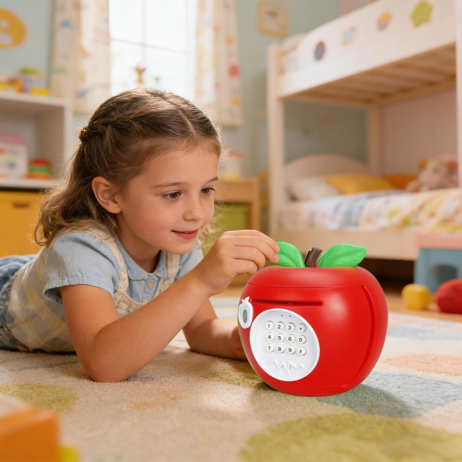 Kids Money Bank - Fruit Shaped Electronic Cash Safe Box with Password, Fun and Secure Children’s Coin Bank for Home, School, Birthday, Bedroom, Nursery, Living Room, or Bedside Use