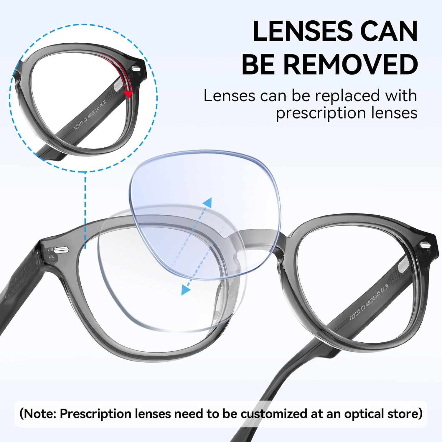 Dollger Blue Light Blocking Glasses For Woman Men Thick Frame Round Non-Prescription, pertain Computer Gaming,TV,Work - Image 4