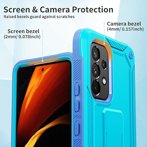 Miniatura 3 de URBANITE Funda protectora resistente a prueba de golpes para Samsung Galaxy A53, de grado militar, con protector de pantalla y soporte (azul y