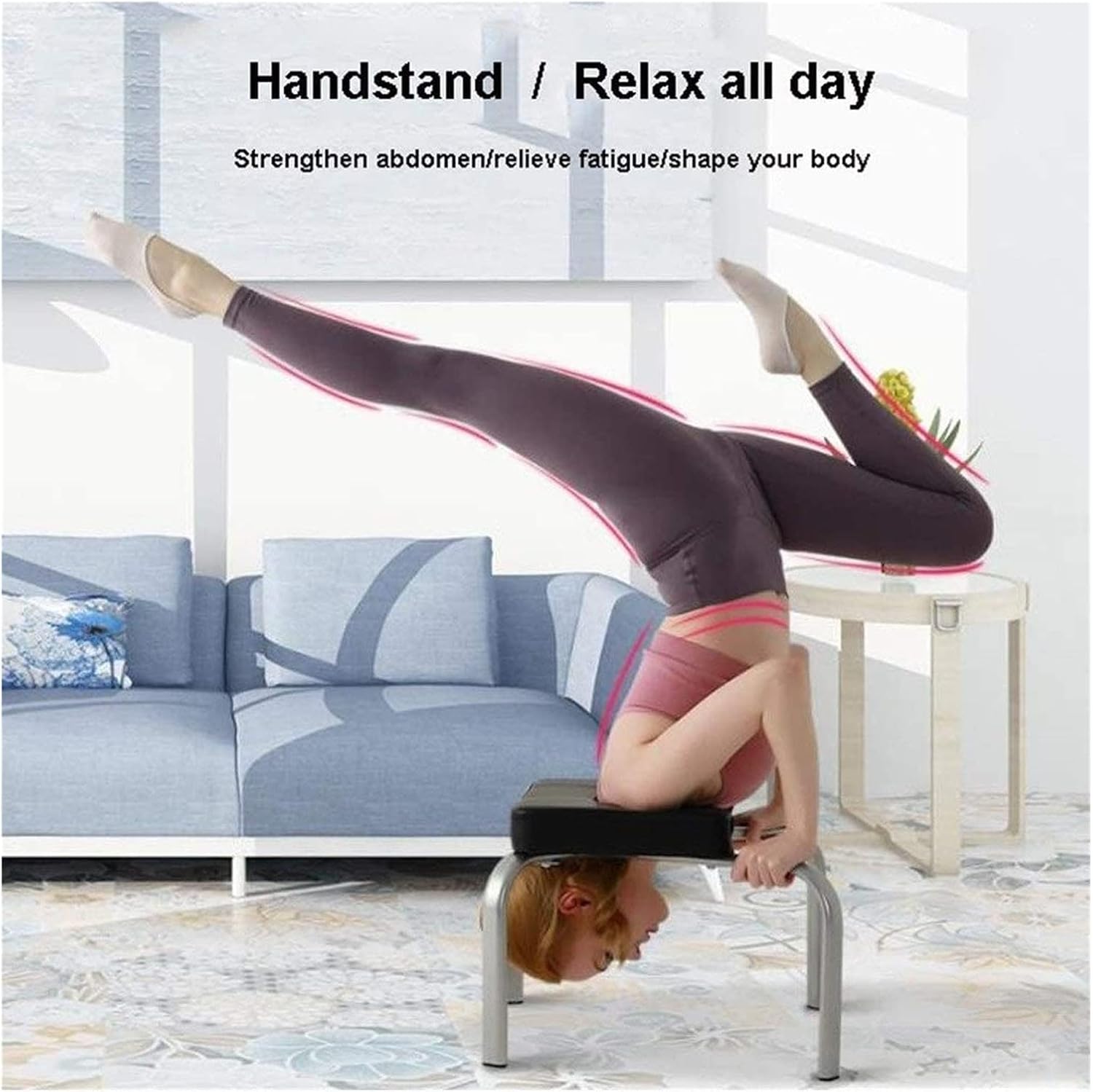 Headstand Bench Inversion Chair Upside Down Stool With Thick Cushion Multifunctional Indoor Sports Exercise Bench Fitness Equipment