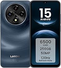 LAGENIO A12 Smartphone entsperren, 4G Octa-Core, 6,9 Zoll HD-Display, Handy, 24 GB + 256 GB, 50 MP AI-Kamera, 6500 mAh Schnellladung, Android 15, Midnight Blue