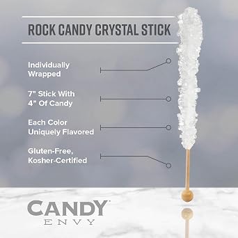 Purple Rock Candy Sugar Sticks - Grape Flavored - 36 Individually Wrapped Purple Candy Treats