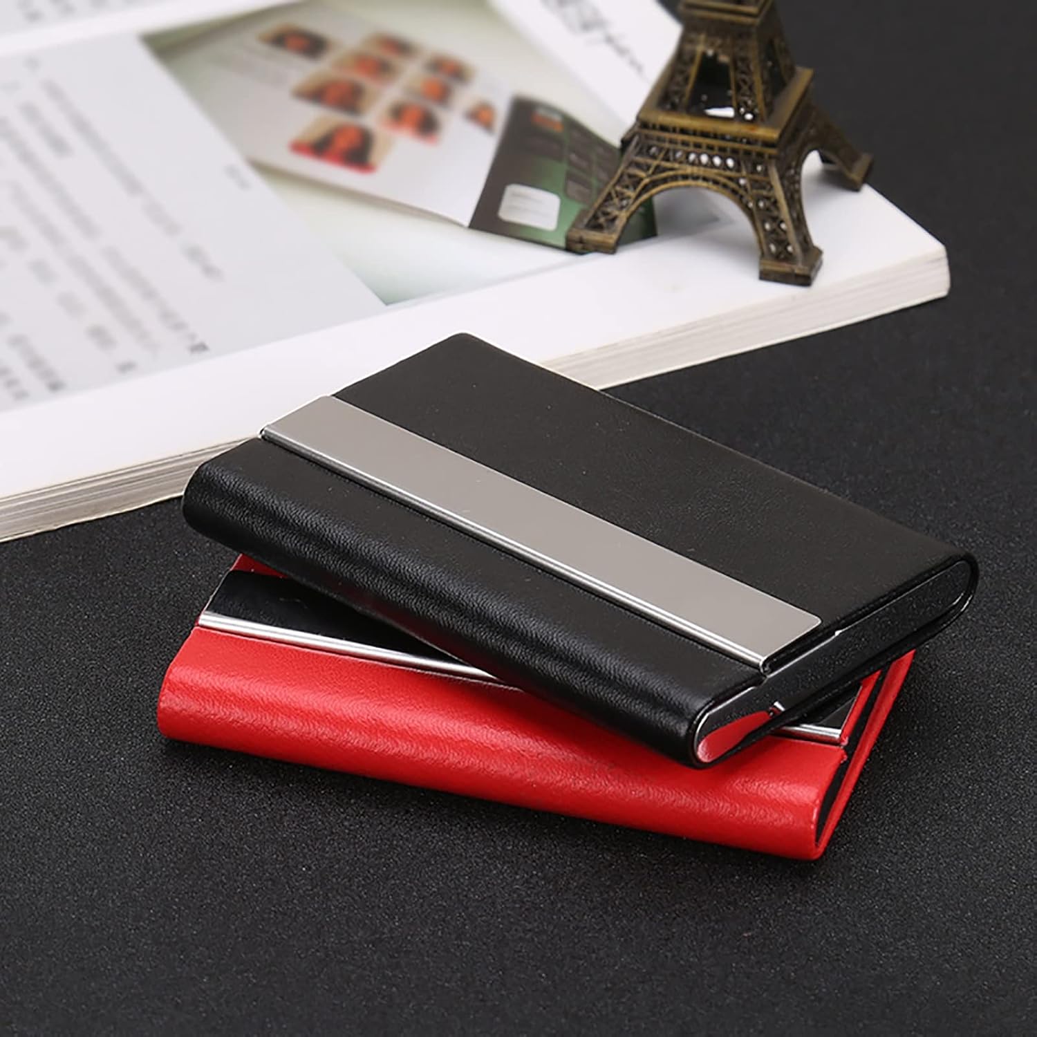Card Pouch Business Stainless Steel Card Case Business Card Credit Card Case Business Card Holder Card Cases(Black)