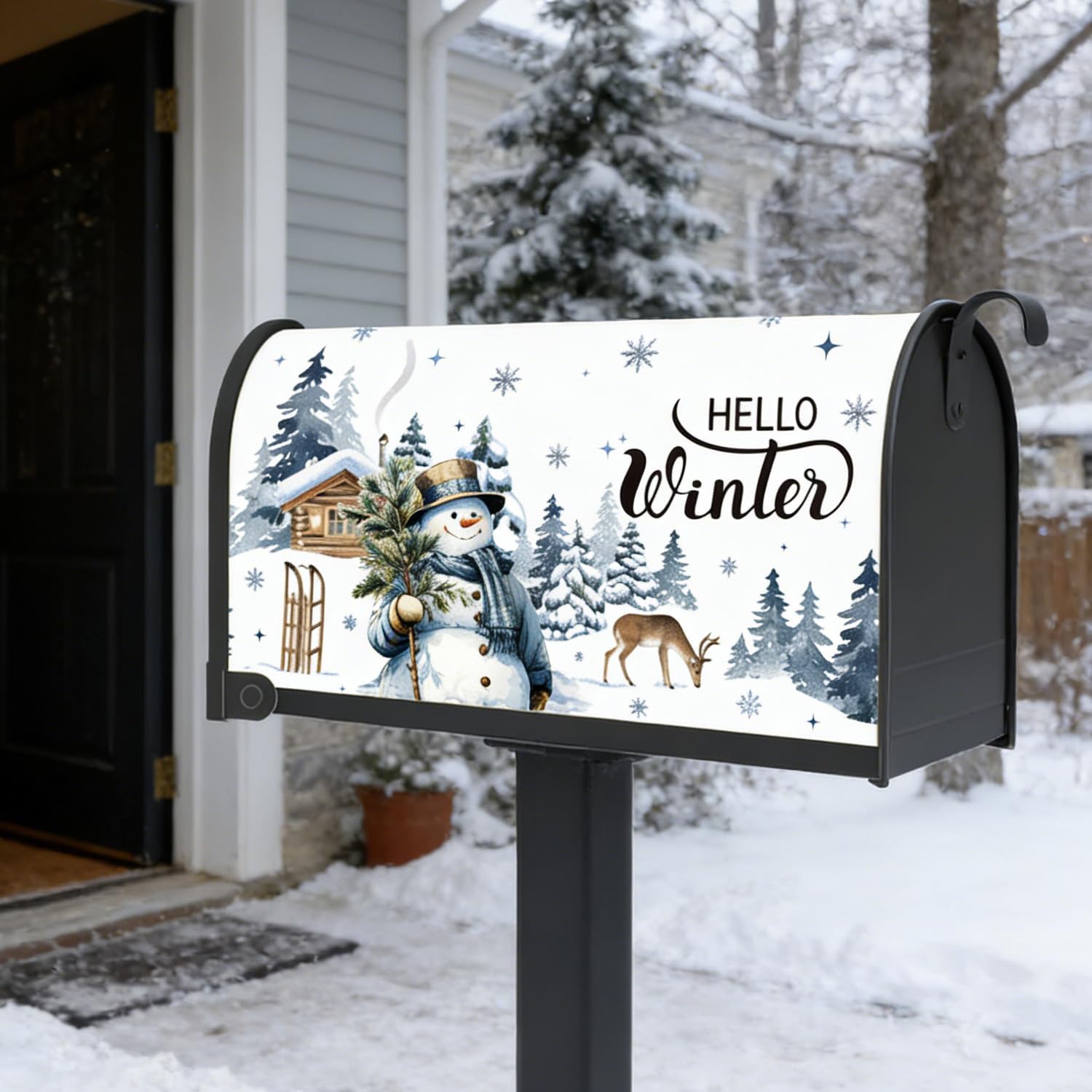 Magnetic Mailbox Covers Standard Size 18 x 21 Inch - 4 PCS Seasonal Hello Spring Summer Fall Winter Magnetic Mailbox Covers Wraps, Outside Garden Patio Yard Home