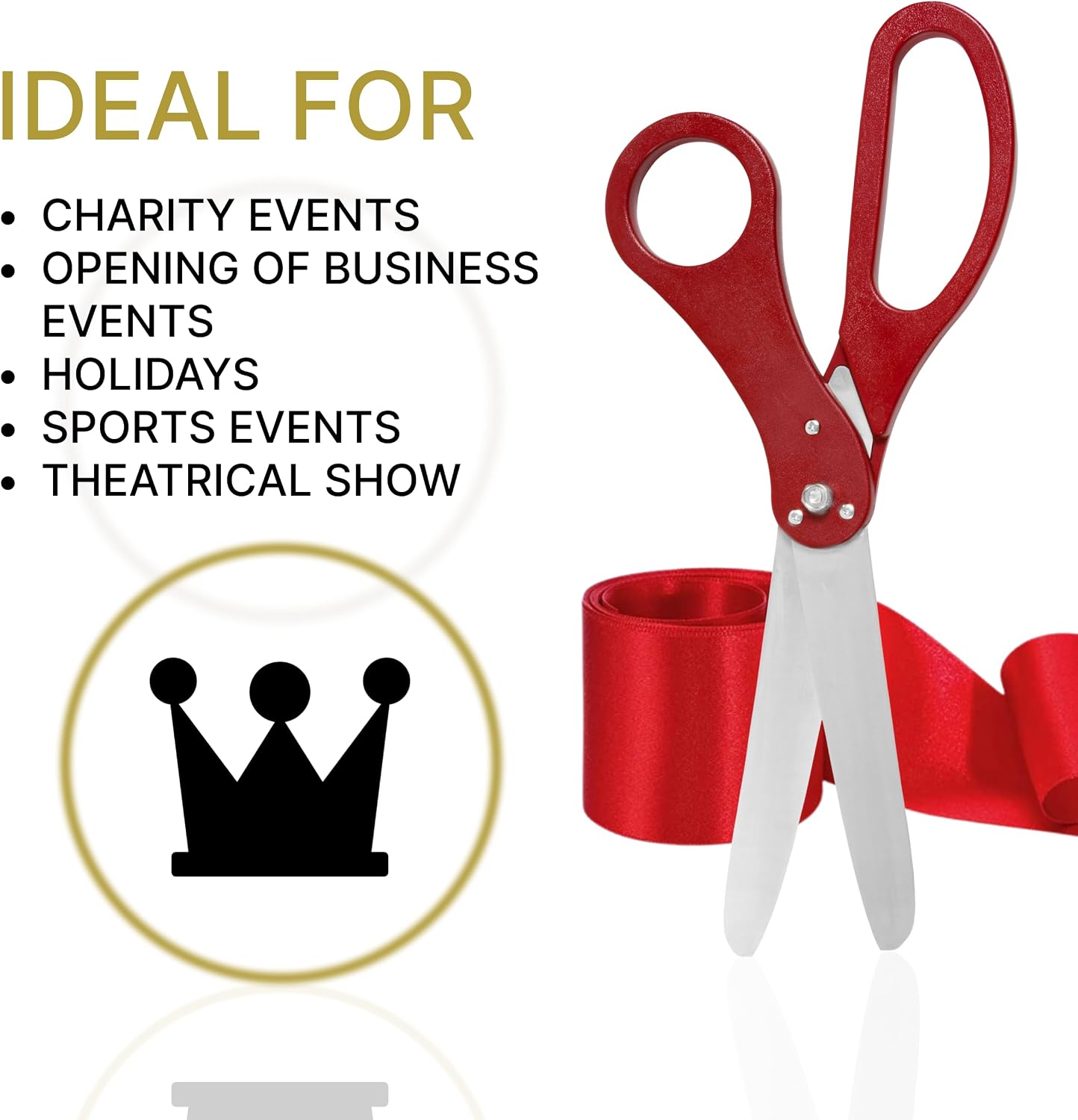 Red Ribbon Cutting Ceremony Kit – Grand Opening Scissors for Special Events Giant Scissors 20 Inch with Red Ribbon for Inaugurations and Ceremonies