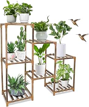 Amazon | フラワースタンド 室内 花台 植木鉢 スタンド 7階 園芸ラック