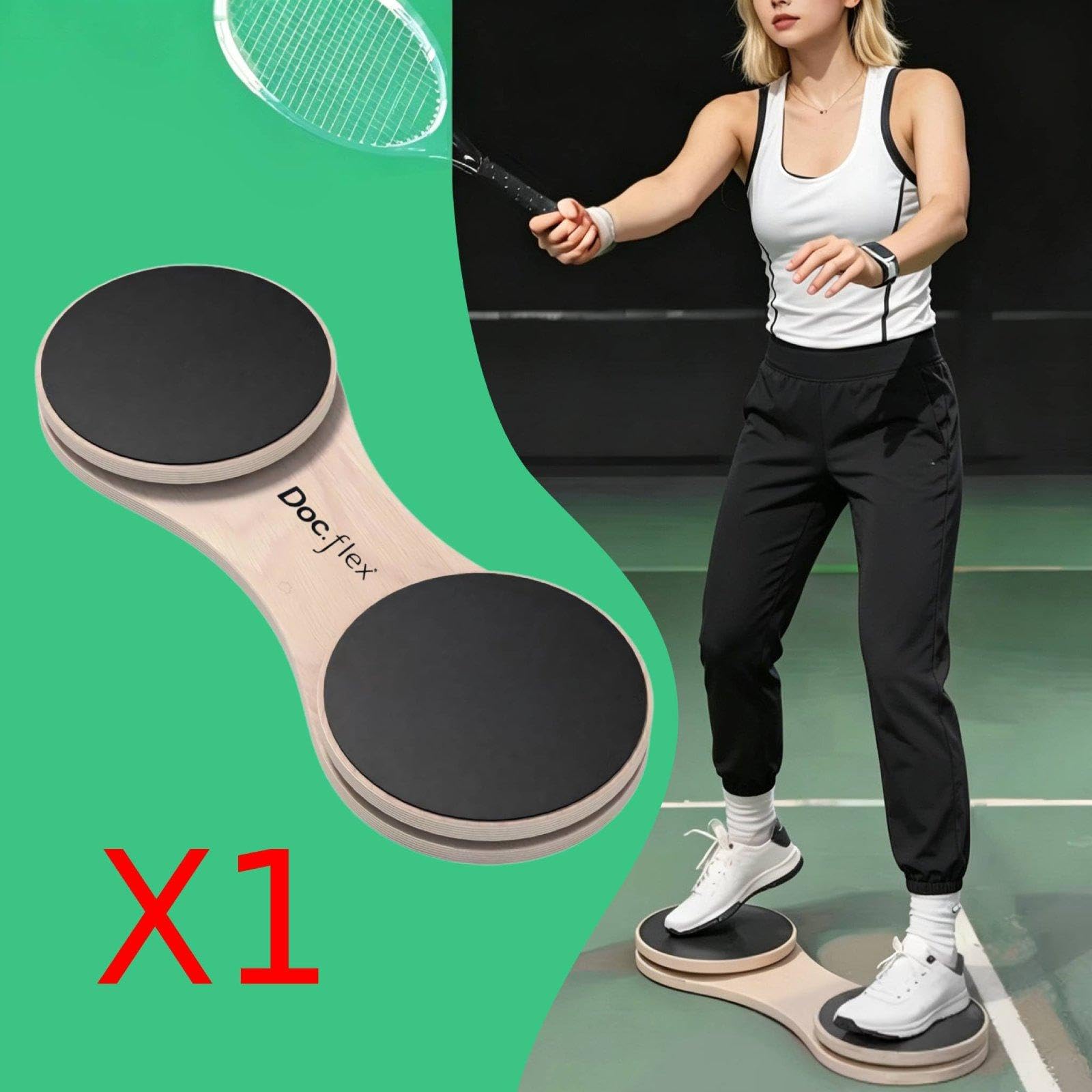 #N/A/a Tabla de Equilibrio para Entrenamiento de Tenis, Accesorio de Fitness para Tenis, Ejercicio para Principiantes