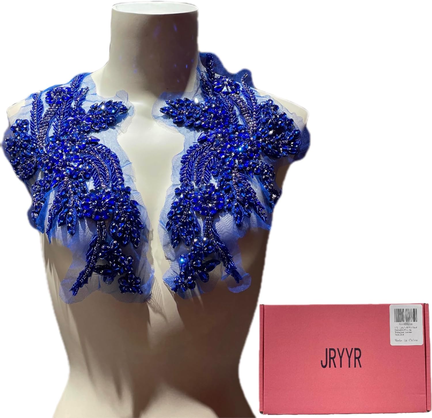 Handmade Jewel Blue appliqué, Rhinestone appliqué for Dresses, Garments, Skirts, Bags, Jewelry and Other Decorative Accessories (Jewel Blue-11)