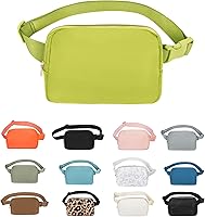 Vista 64 de VOROLO Riñonera para mujeres y hombres, bolsa cruzada, bolsa de cinturón con correa ajustable, Gris claro, Talla única