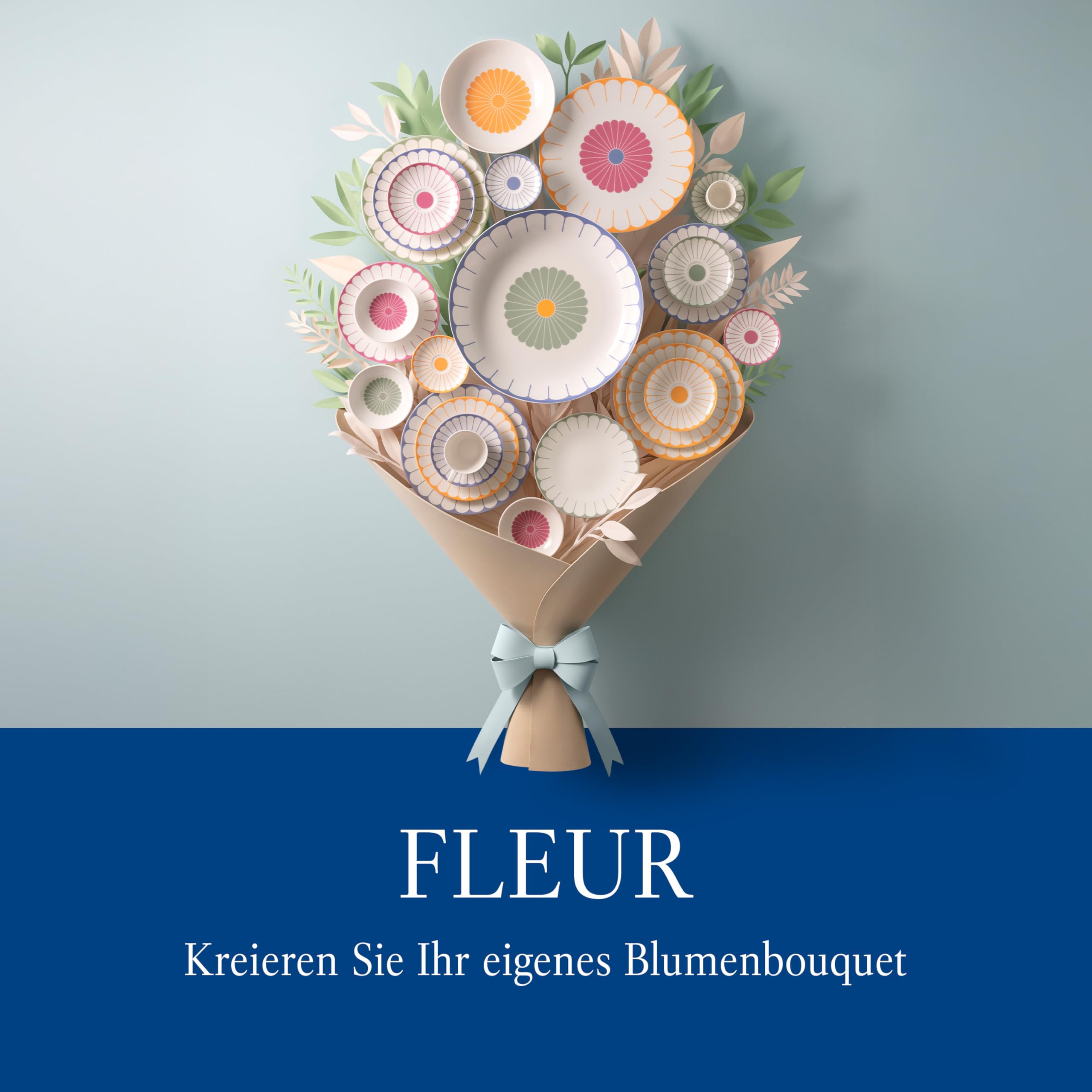 Villeroy & Boch - Fleur couleur Servierteller groß mehrfarbig, Spülmaschinenfest, Mikrowellensicher, Präsentationsplatte, Serviertablett, Servierteller Blumenmuster, Snackteller, Premium Porzellan