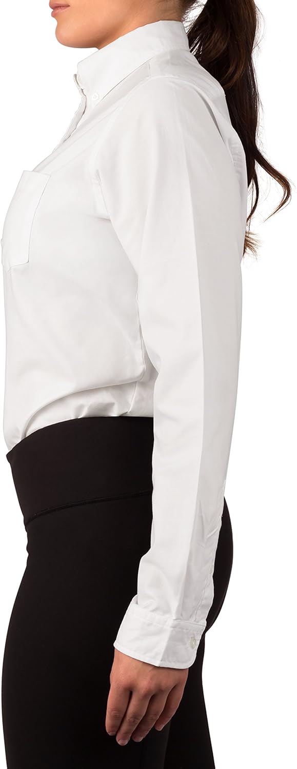 KNG Women’s White Button Down Long Sleeve Oxford Shirt - Image 3
