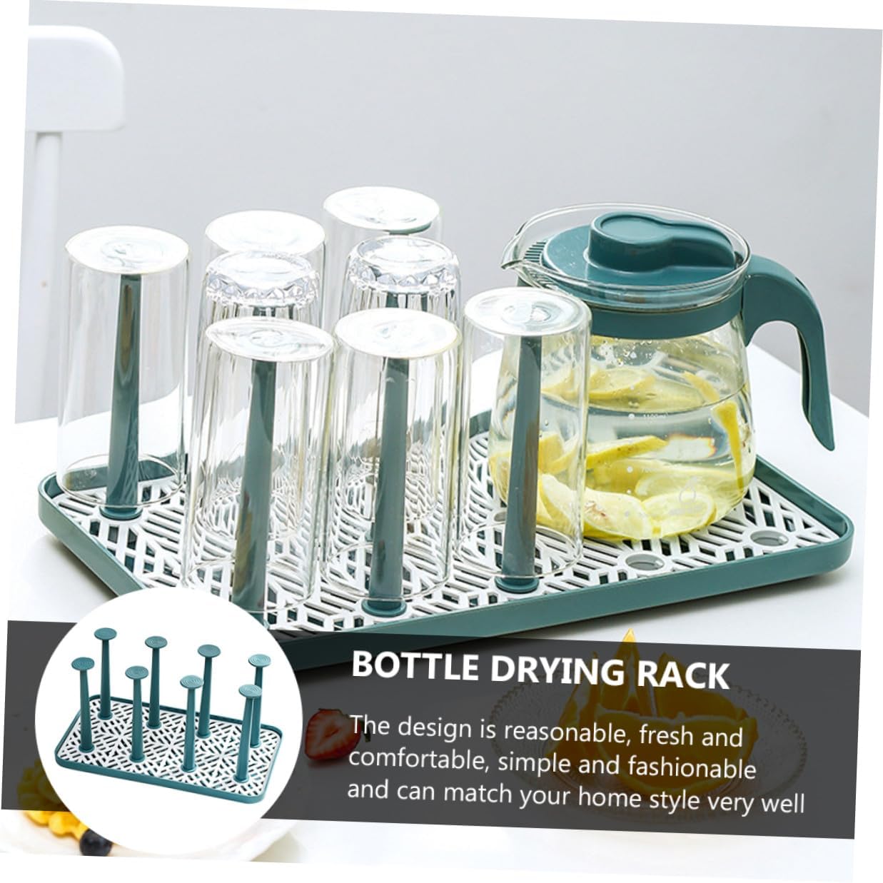 Upside Down Drain Rack Cup Drying Rack for Water Bottles and Glasses Scientific Drainage Design and Space-Saving Storage Solution
