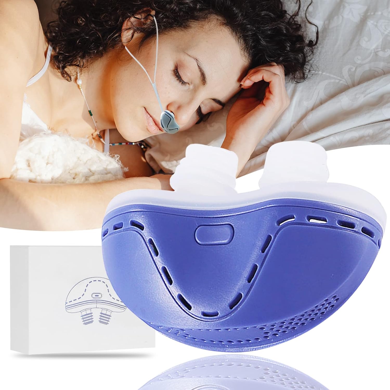 Anti Snoring Devices, Electric Snoring Solution for Men Women, Adjustable Wind Speed Double Eddy Current Stop Snoring Sleep Aid Device Nasal Dilator Nose Vents Plugs (Gift Fixing Strap) : Health & Household