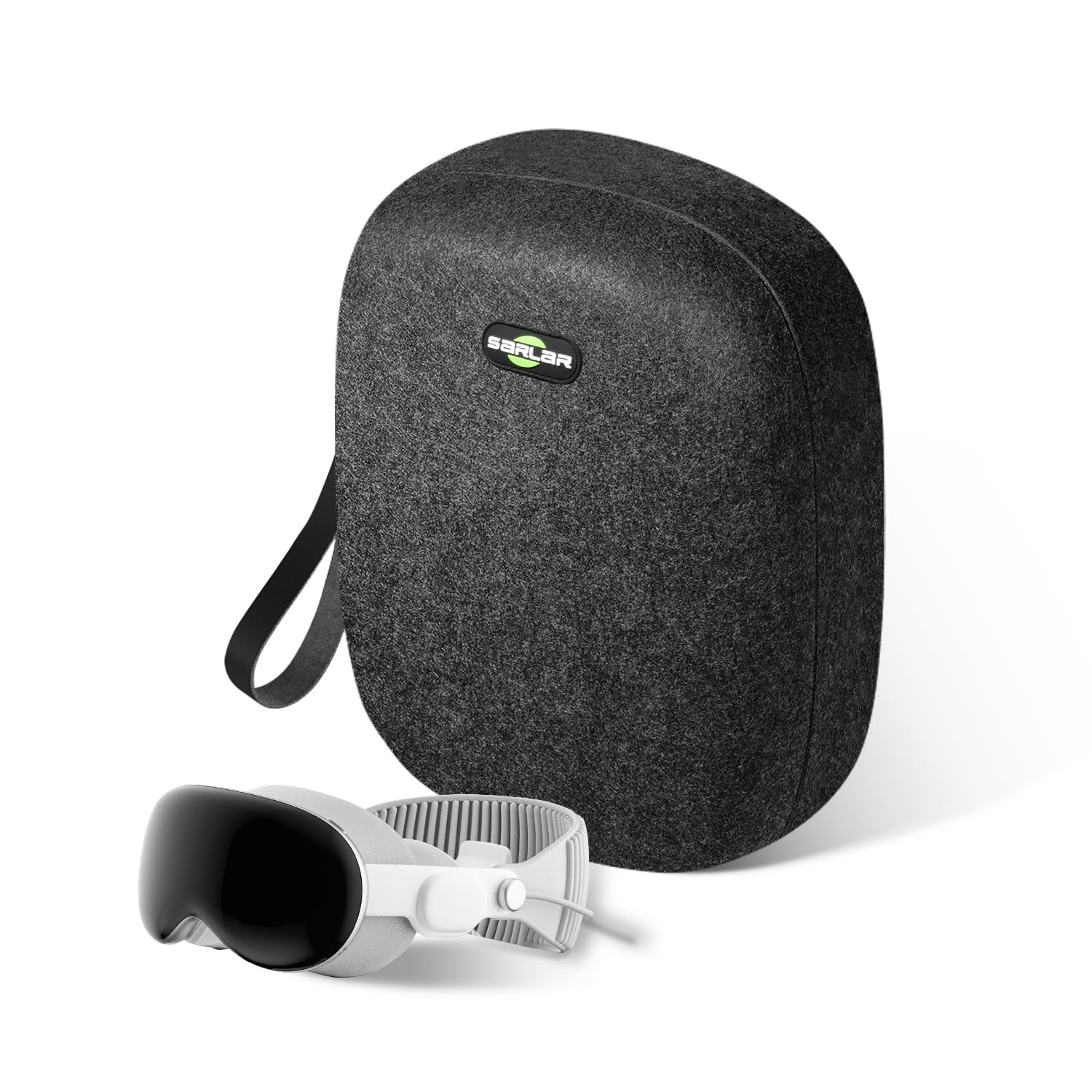 SARLAR Hard Carrying Case Compatible with Apple Vision Pro and Accessories, Exclusive Space for VR Gear/Battery/Adapter, Minimalist Aesthetic for Travel and Home Storage, Black