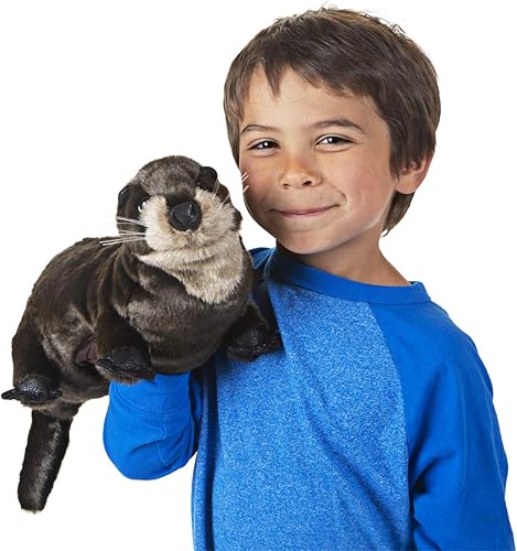Miniatura 4 de Folkmanis Marioneta de mano de nutria de río, marrón, 1 EA