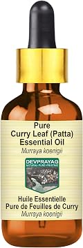 Pure Curry Leaf Patta Essential Oil Murraya koenigii with Glass Dropper Steam Distilled 10ml 0.33 oz