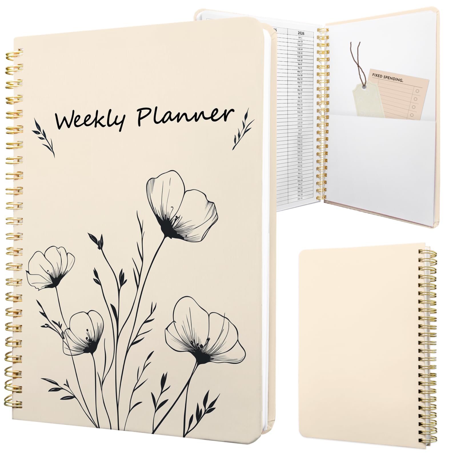 Stanoha Weekly Planner Undated - 52 Weeks To Do List Notebook A5 for Work: Weekly Task, Habit Tracker Journal, Goal Setting, Agenda Sprial Bound