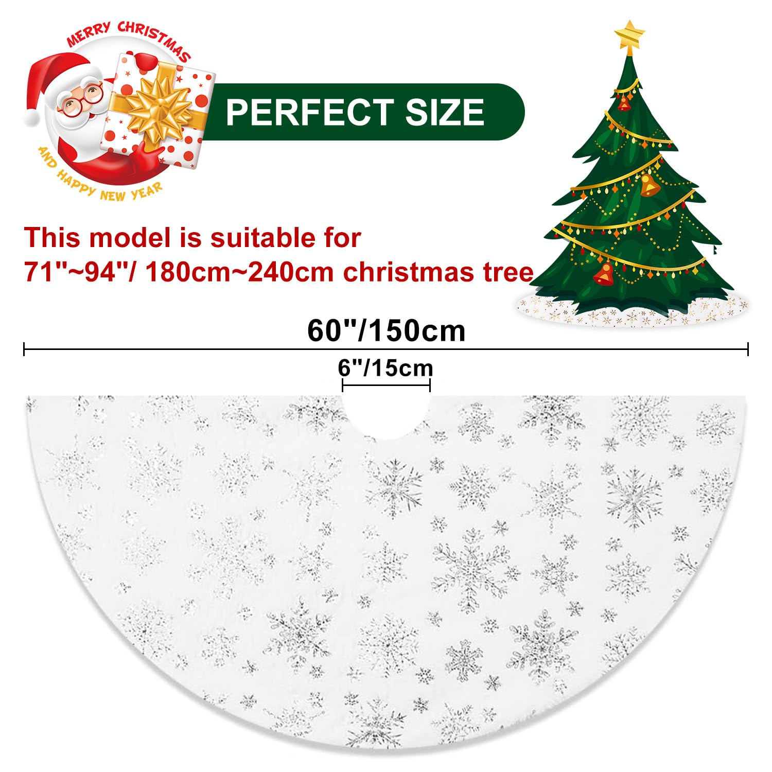 Lanpn 150cm Christmas Tree Skirt - Image 3