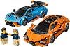 LEGO Speed Champions Lamborghini Revuelto and Huracán STO 77238 – Dual Model Car for Kids Ages 10 and Over, Detailed Race Cars and Game and Exhibition Production Set with Driver Figures (607 Pieces)