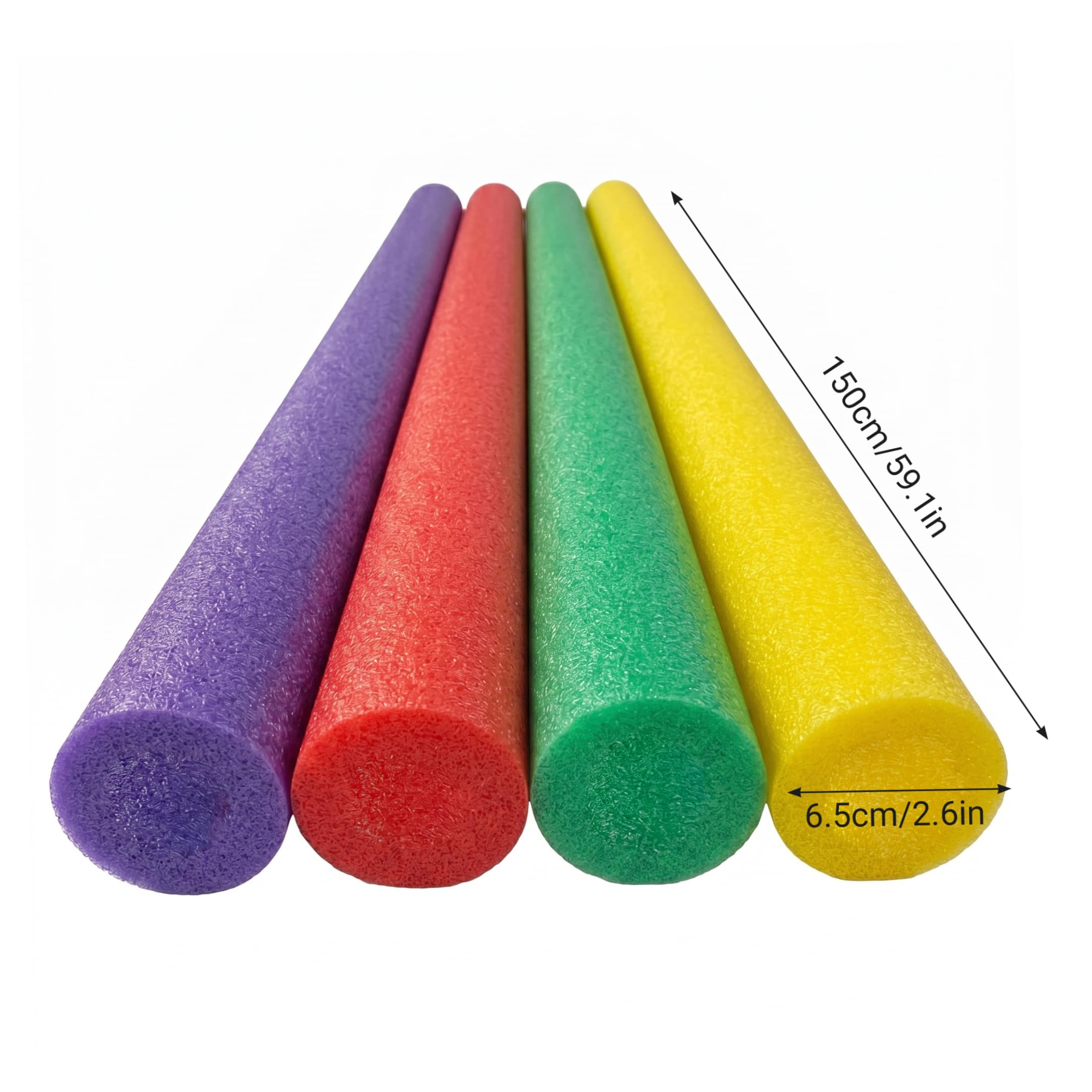 Schaumstoffnudeln, 4 Stück, Pool-Nudeln, dicker Schaumstoff, hoher Auftrieb, für Kinder und Erwachsene, 150 cm