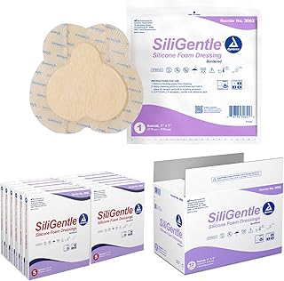 Dynarex 3062 SiliGentle Foam Dressing, Advanced Wound Care, Waterproof and Absorbent, 7