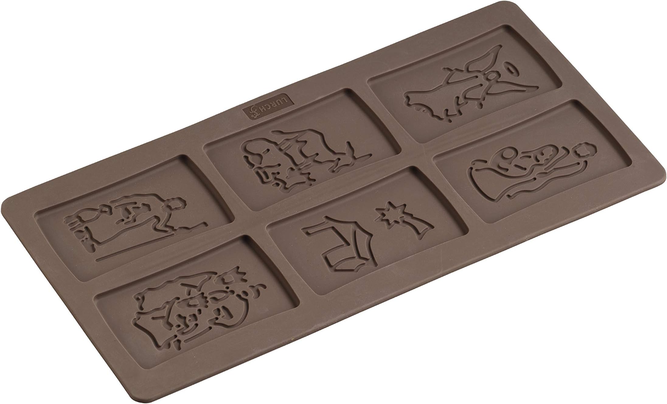 LURCH Germany Flexiform Silicone Spekulatius Nativity Cookie Silicone Mold 5.9 x 11.8 Inch - Brown