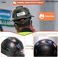 Vista 42 de Carbon Fiber Pattern Full Brim Hard Hat with Visor-OSHA Approved Construction Safety Helmet for Men Women,ANSI Z89.1 Vented Reflective Hardhat with