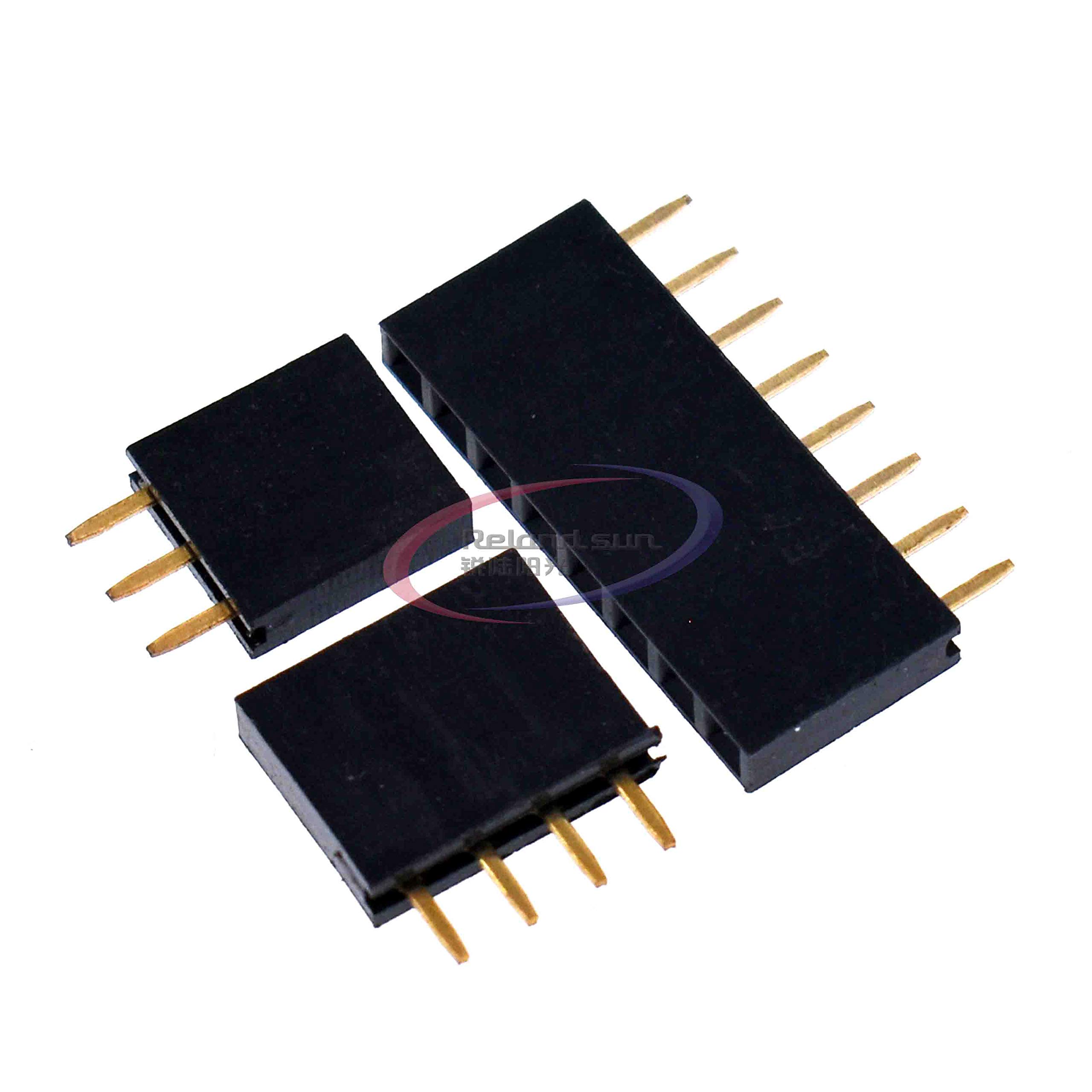 10pcs Single Row Female 2.54mm Pitch PCB Female Pin Header Connector Straight Single Row 2/3/4/5/6/8/10/12/14/15/16/20/40Pin (5 Pin)