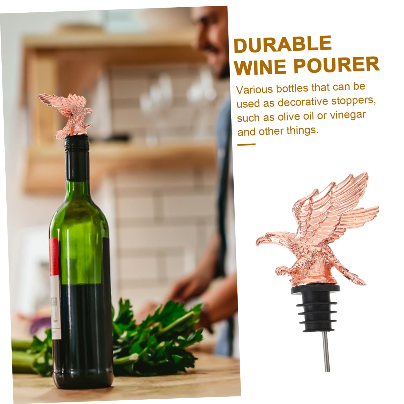 OUNONA 1Pc Eagle Head Wine Pourer Stopper Elegant Wine Accessory for Parties Home Use Food Grade Fits Bottle Air Tight Seal for Wine Oil