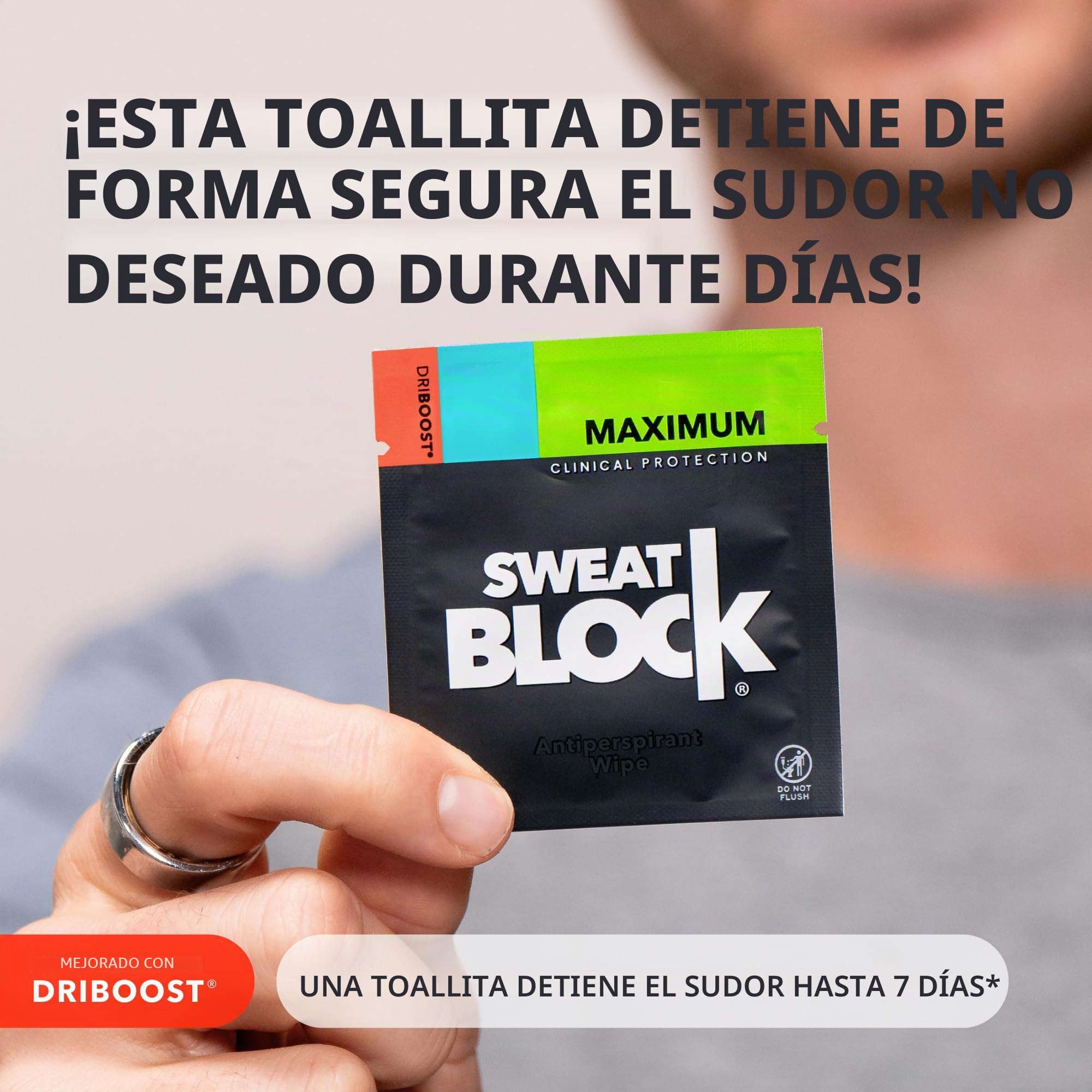 Sweat Block Antitranspirante en formato toallita extrafuerte para hiperhidrosis