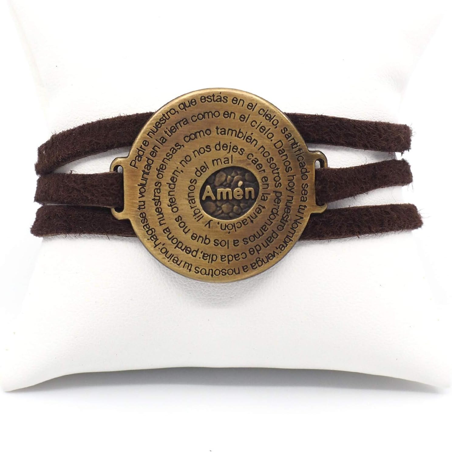 The Cuero Wrap Bracelet, Handmade Leather Charm Bracelet, Women's Leather Lord's Prayer Wrap
