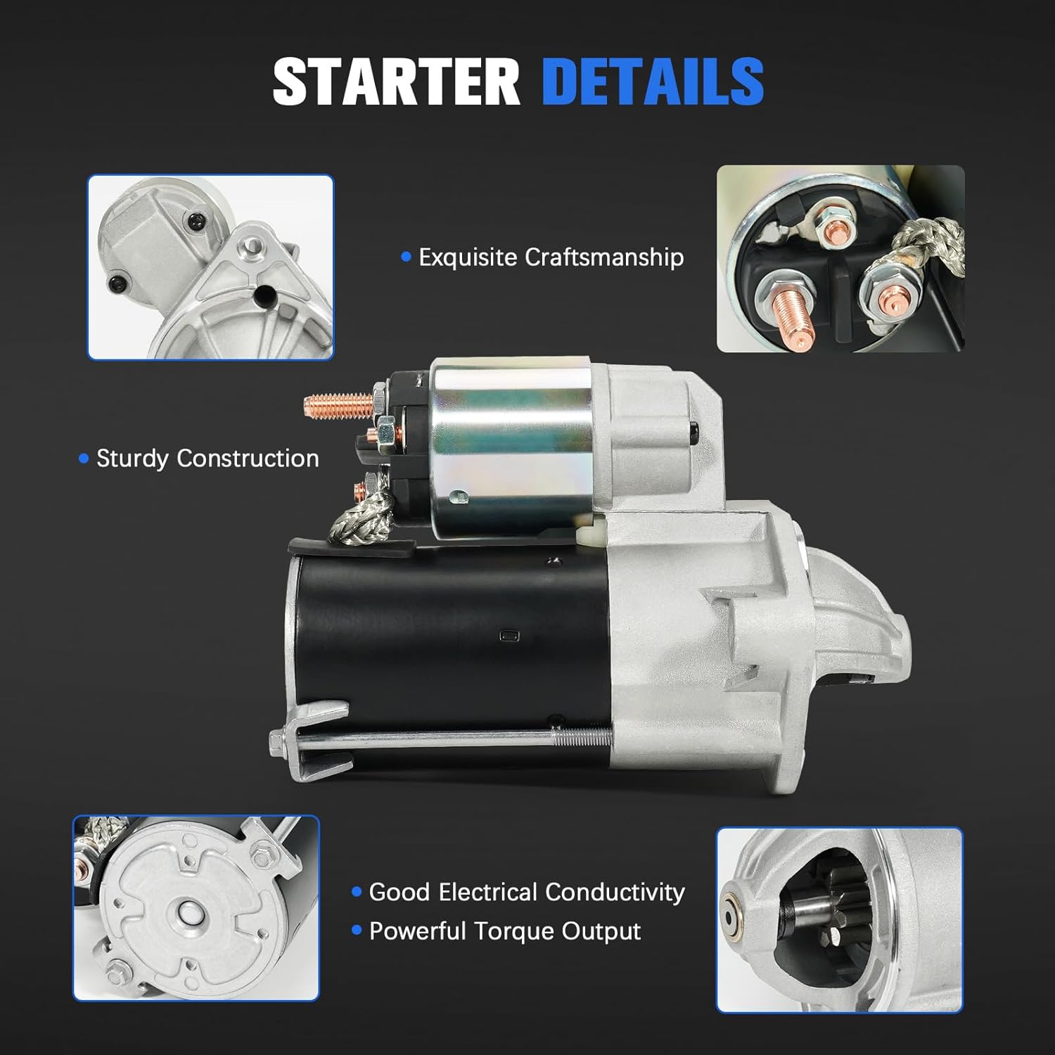 MIA11732 Starter 12V Compatible with 2012-2023 John Deere Gator XUV 590E 590i 590M 825E 825i 825M 835E 835R 835M,2015-2023 Kawasaki KAF820 Mule PROFX,9-Teeth Clockwise,Replacement 211630751