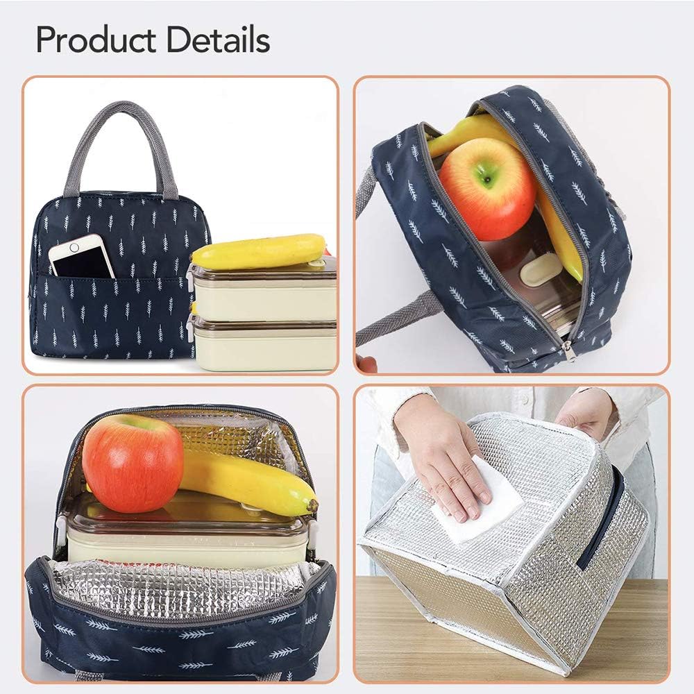 YumSur Lunch Bag Insulated Tote Bag Lunch Box Resuable Cooler Bag Lunch Container Waterproof Lunch Holder for Women,Men,Student and Kid - Image 4