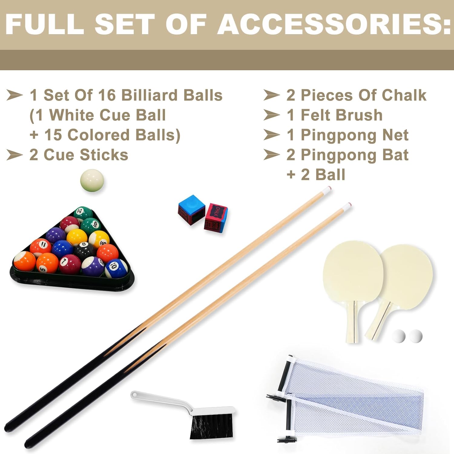 Seydrey 6 FT Folding Portable Convertible 3 in 1 Ping Pong Table -with Billiards Table Ping Pong Table for Home, Game Room, Apartment