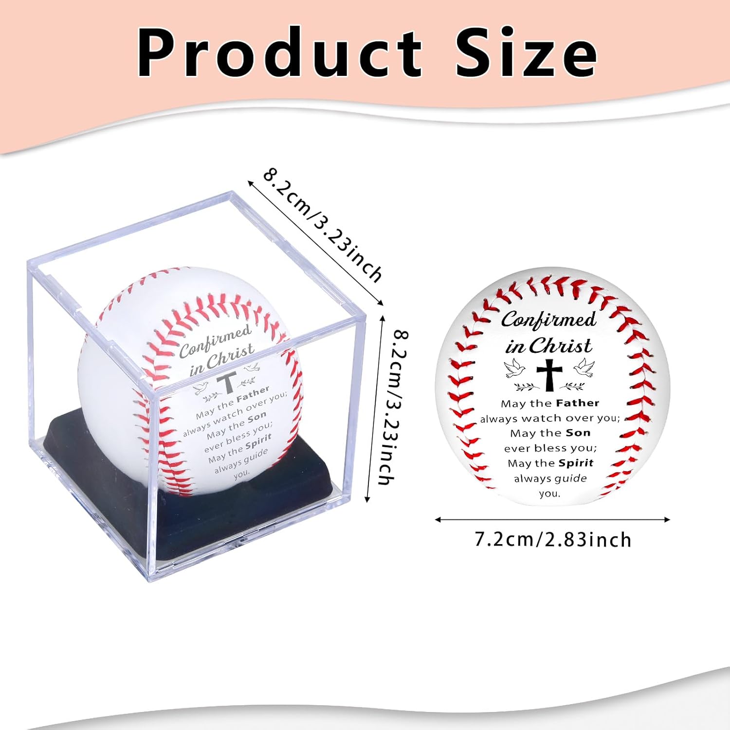 Confirmation Gifts for Teen Boys Girls Christian Baseball Confirmed in Christ Catholic Confirmation Gifts from Godparent Sponsor, Confirmation Gift Ideas for Men Women Faith Keepsake with Box