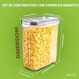 KICHLY Cereal & Dry Food Storage Container (Set of 4) – BPA Free Plastic – Airtight Kitchen Storage Containers – Cereal Dispenser for Kitchen & Pantry - 6