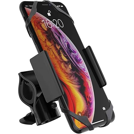 ipow Universal Fahrrad Handyhalterung 360° Drehbarer Motorrad Handyhalter mit Metall Sockel Stabil Kompatibel mit 3,5-7 Zoll Handys wie iPhone XR, XS, X, 8, Samsung Galaxy S9, S8 usw.