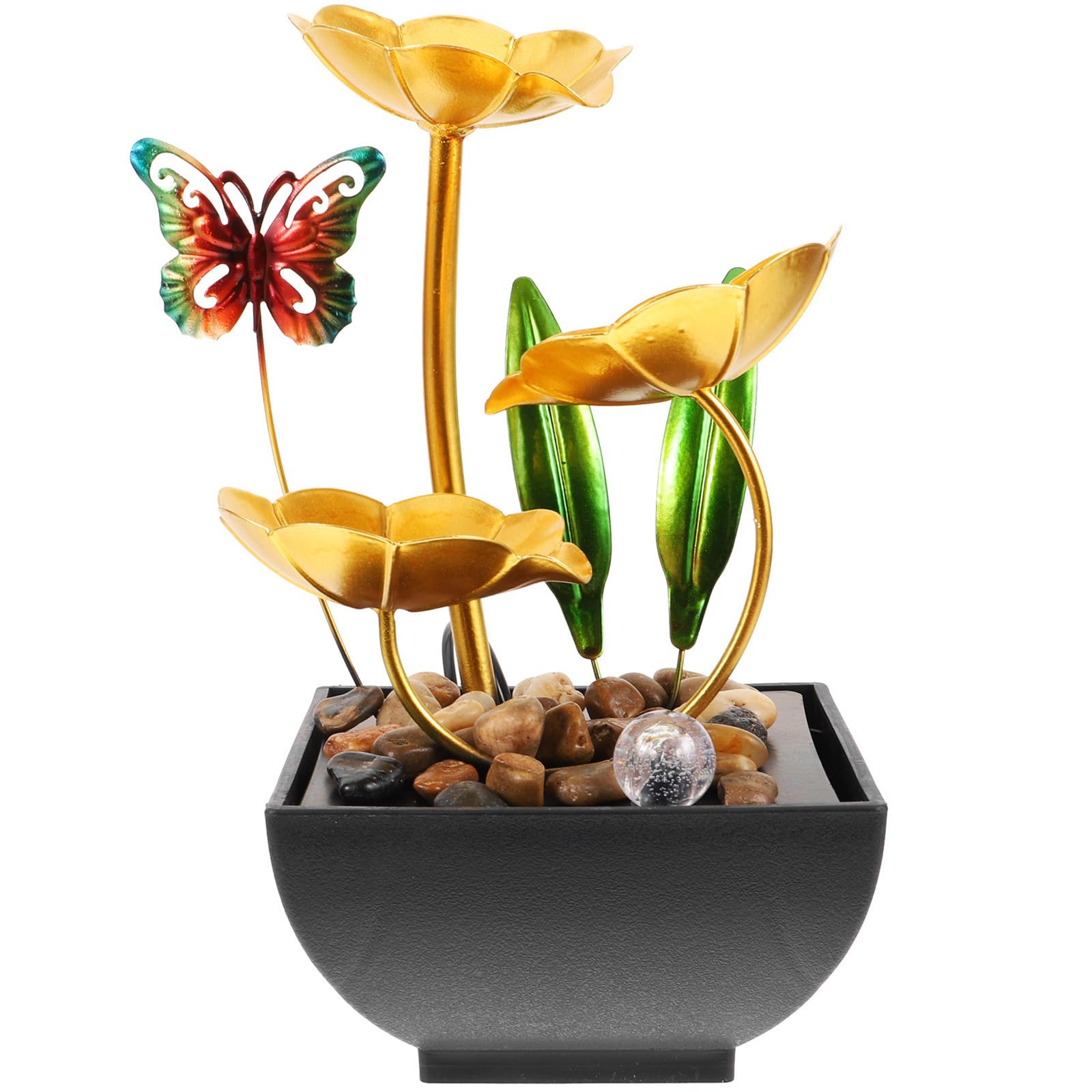 Fuente de agua decorativa contra el estrés de oficina para mesa de diseño geométrico