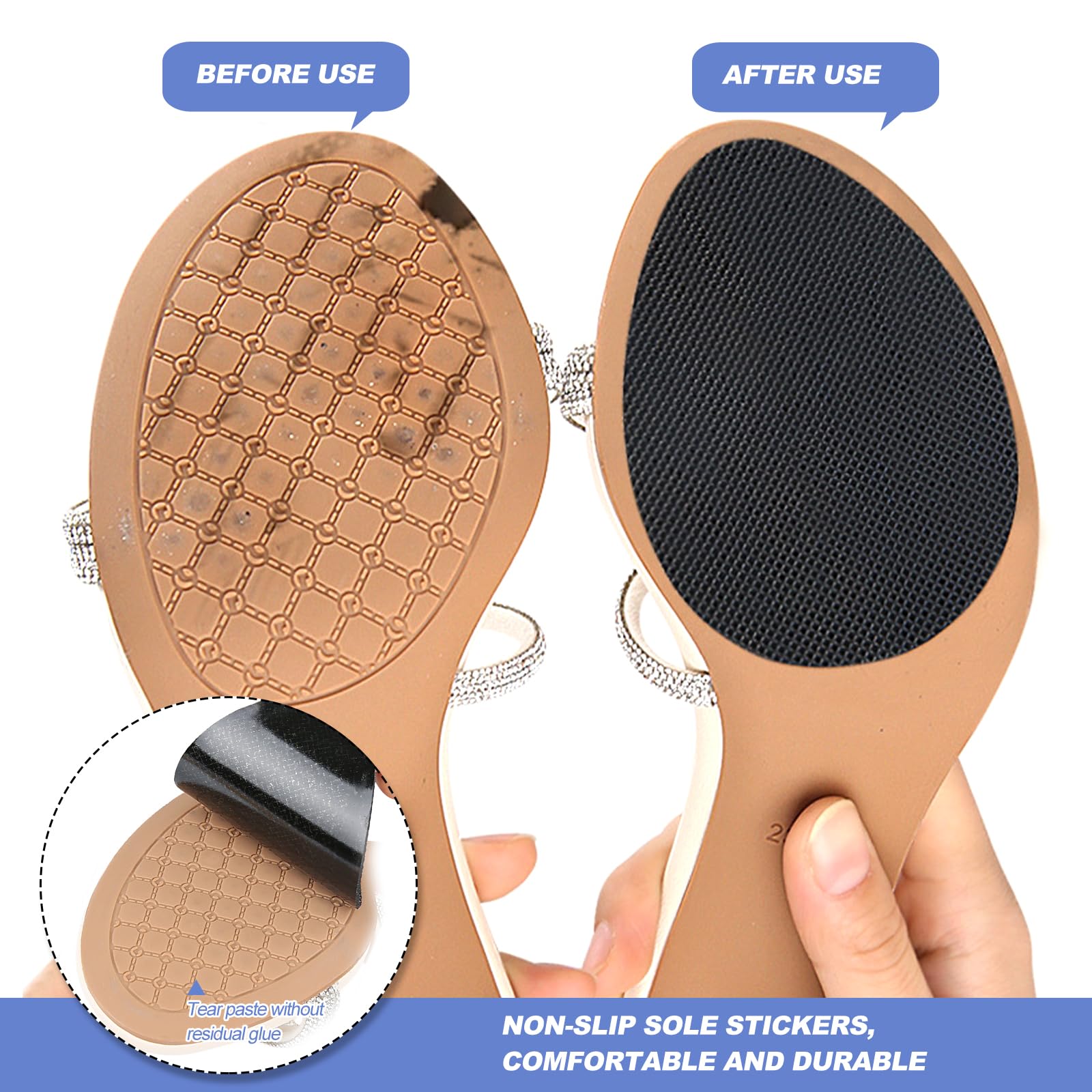 Gummisohlen zum Aufkleben 12 STK Schuhsohlen Reparatur Gummi Protektoren Anti Rutsch Sohle Pads Aufkleber für Rutschfeste Schuhe