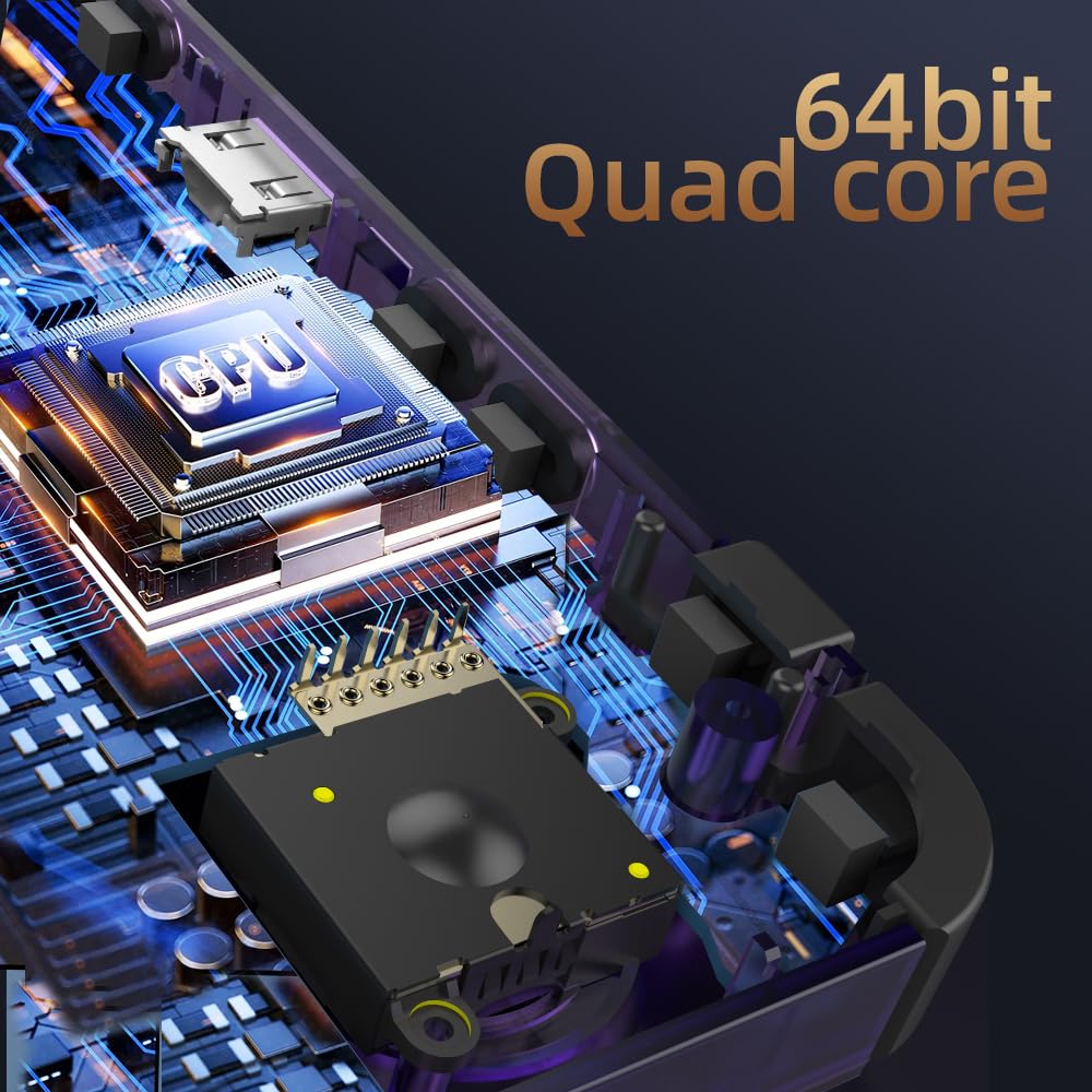Nuova console da gioco R36H, console portatile per videogiochi con schermo IPS da 3,5", scheda integrata da 128 GB e 20.000 giochi, sistema Open Source Linux (Lila,64g)