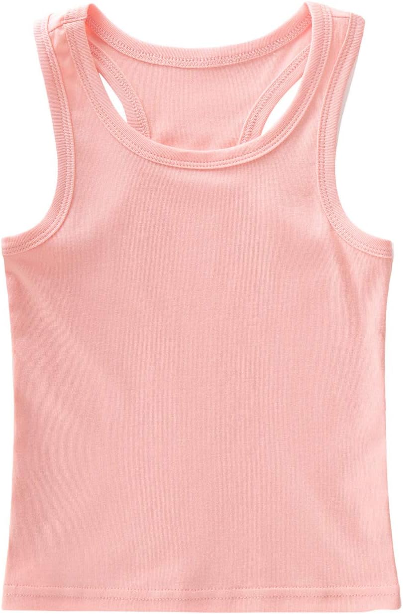Kids Girls Sleeveless Racer Back Gymnastics Dance Athletic Crop Tank Tops Vest Casual Undershirts Dancewear