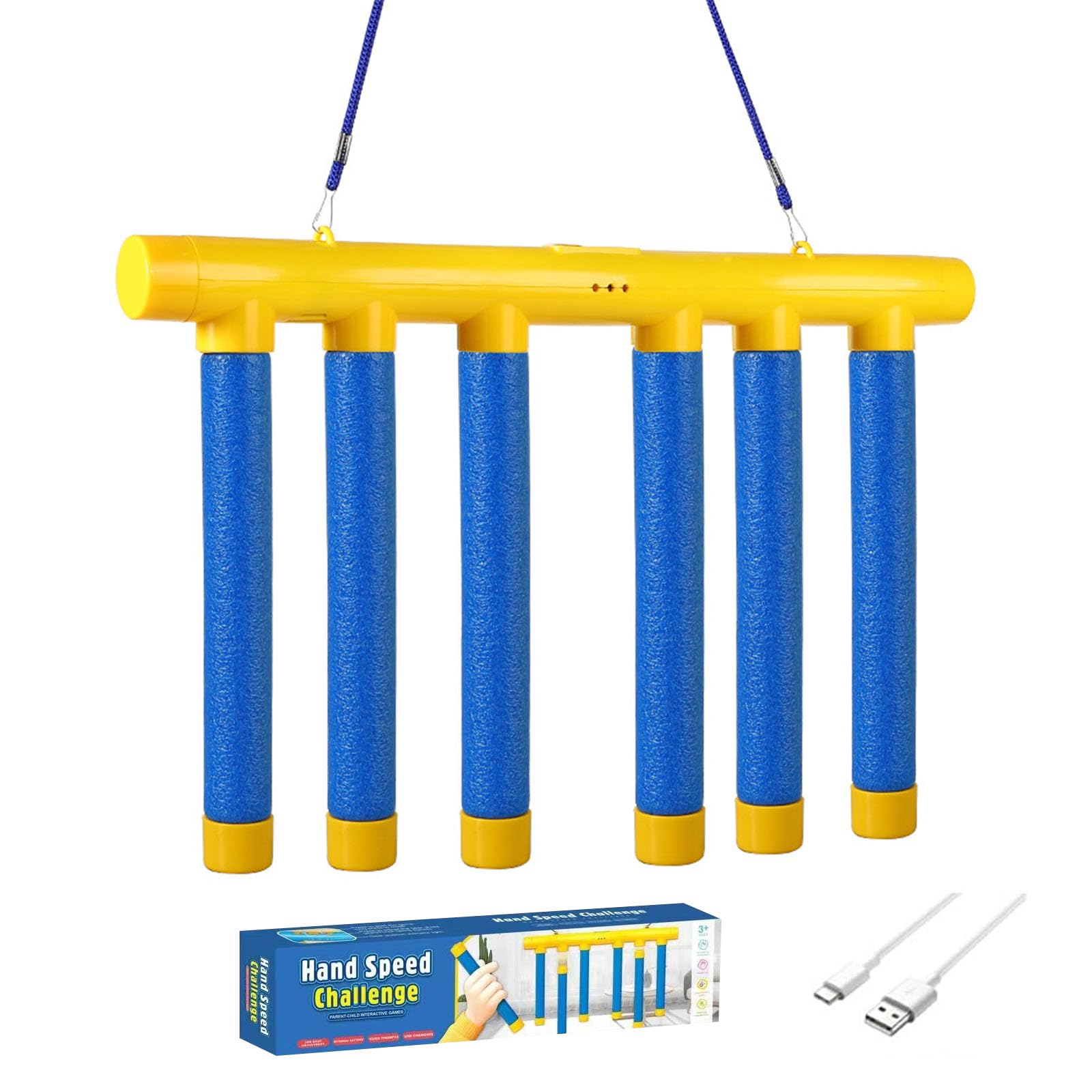 FeiatPogra Drop Sticks Game, Hand Speed Challenge & Reaction Training Toy with 3 Speeds - Fun Electronic Hand Eye Coordination Games for Kids Adults, Family Party Games & Reflex Skill Toys (Blue)