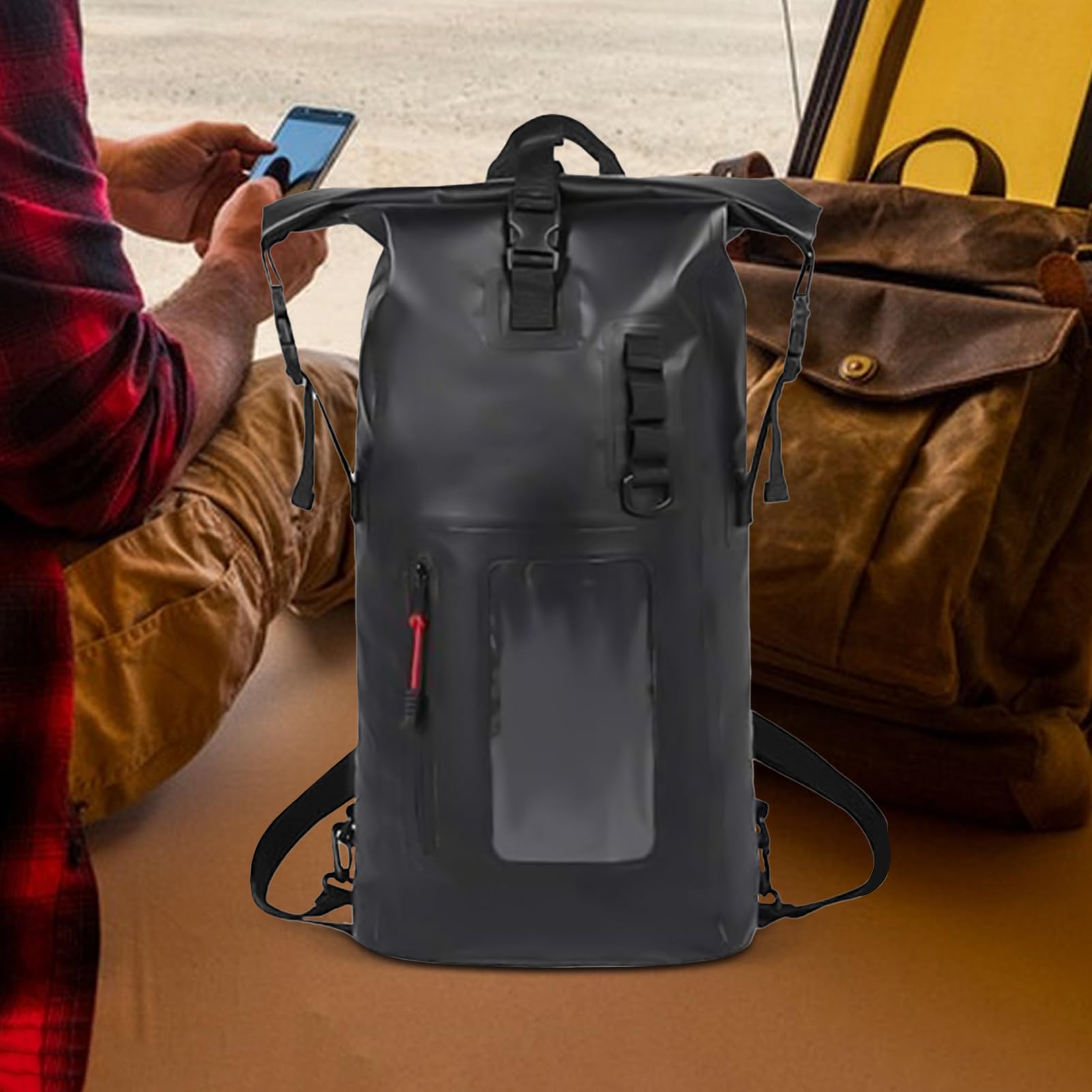 Générique Zaino impermeabile impermeabile,borsa da viaggio rinforzata con chiusura a rullo superiore | pacchetto portatile di grande capacità 30 l per kayak spiaggia campeggio escursionismo uomini