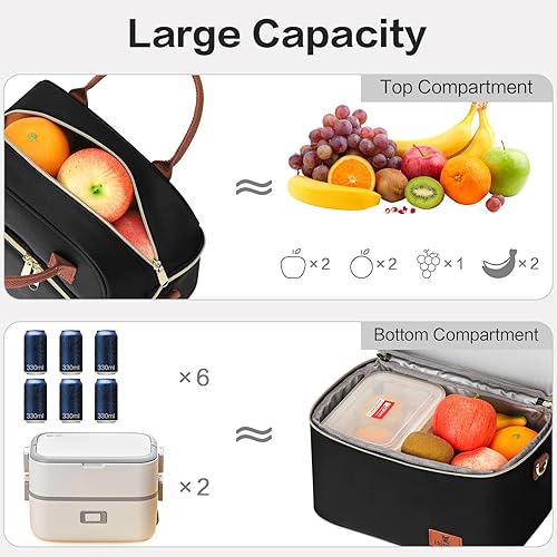 Miniatura 2 de Hafmall Loncheras para mujer, loncheras para mujeres, lonchera aislada para adultos, para el trabajo, con correa para el hombro, 3.5 galones, color