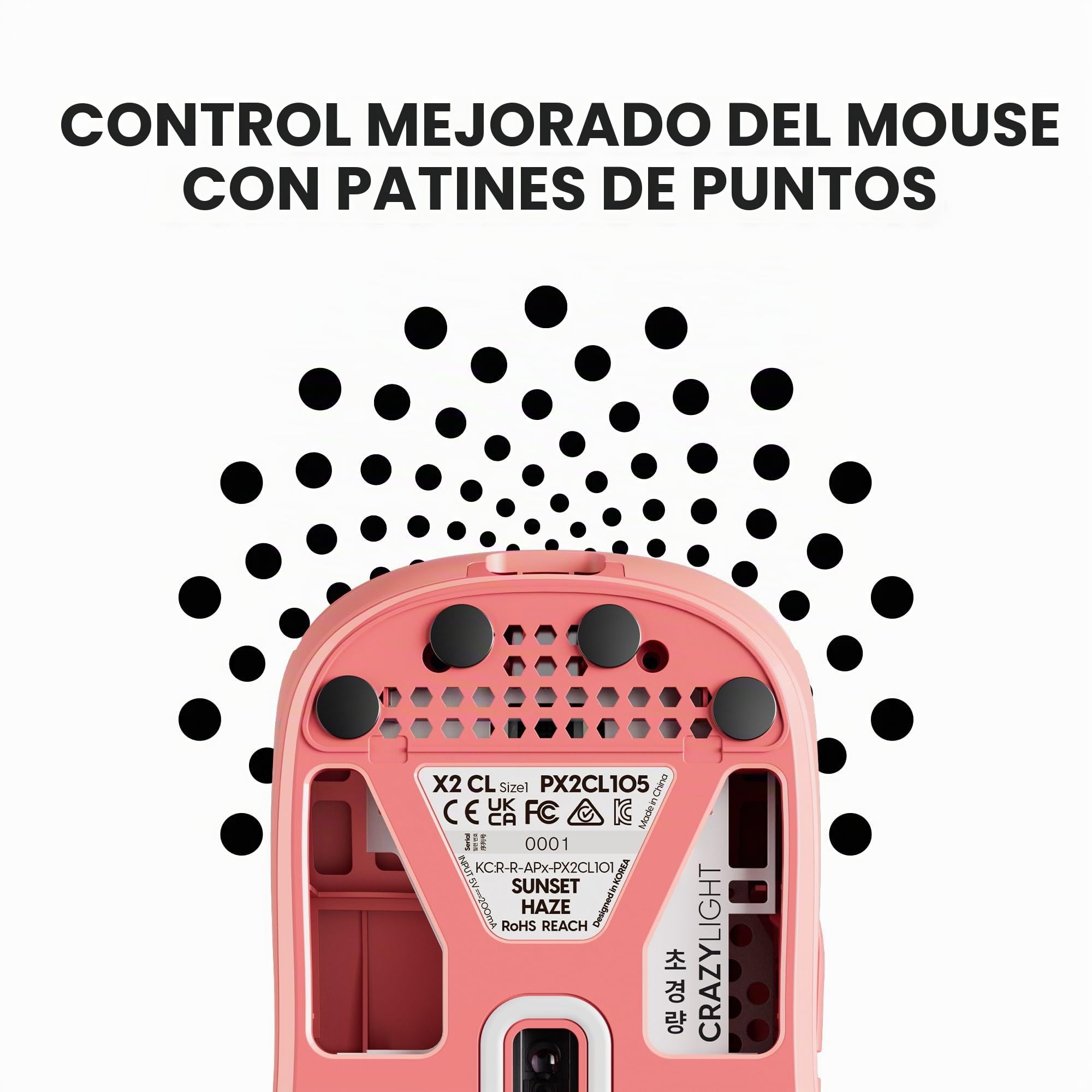 Pulsar Gaming Gears X2 Crazylight Mini Ratón inalámbrico para juegos, ultraligero, 35 g, forma simétrica, 32K DPI, interruptor óptico, adaptador de 8K incluido, atardecer neblina