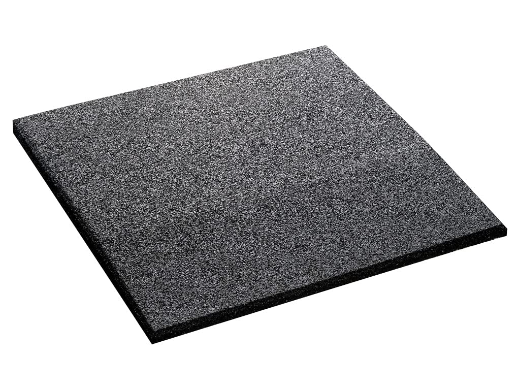 PROFIMAT® 4er Set Reifenschoner & Auffahrrampe 50x50x1-3 cm | Recycling Gummigranulat | Reifenschutzmatte flach Schwarz