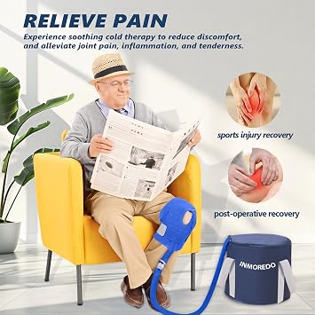 Inmoredo Cold Therapy Machine, Programable Ice Therapy Machine, for Knee Replacement, Post-Surgery Recovery, ACL, Pain Relief, for Sports Injuries, Sprains, Reduce Swelling, Knee Pad