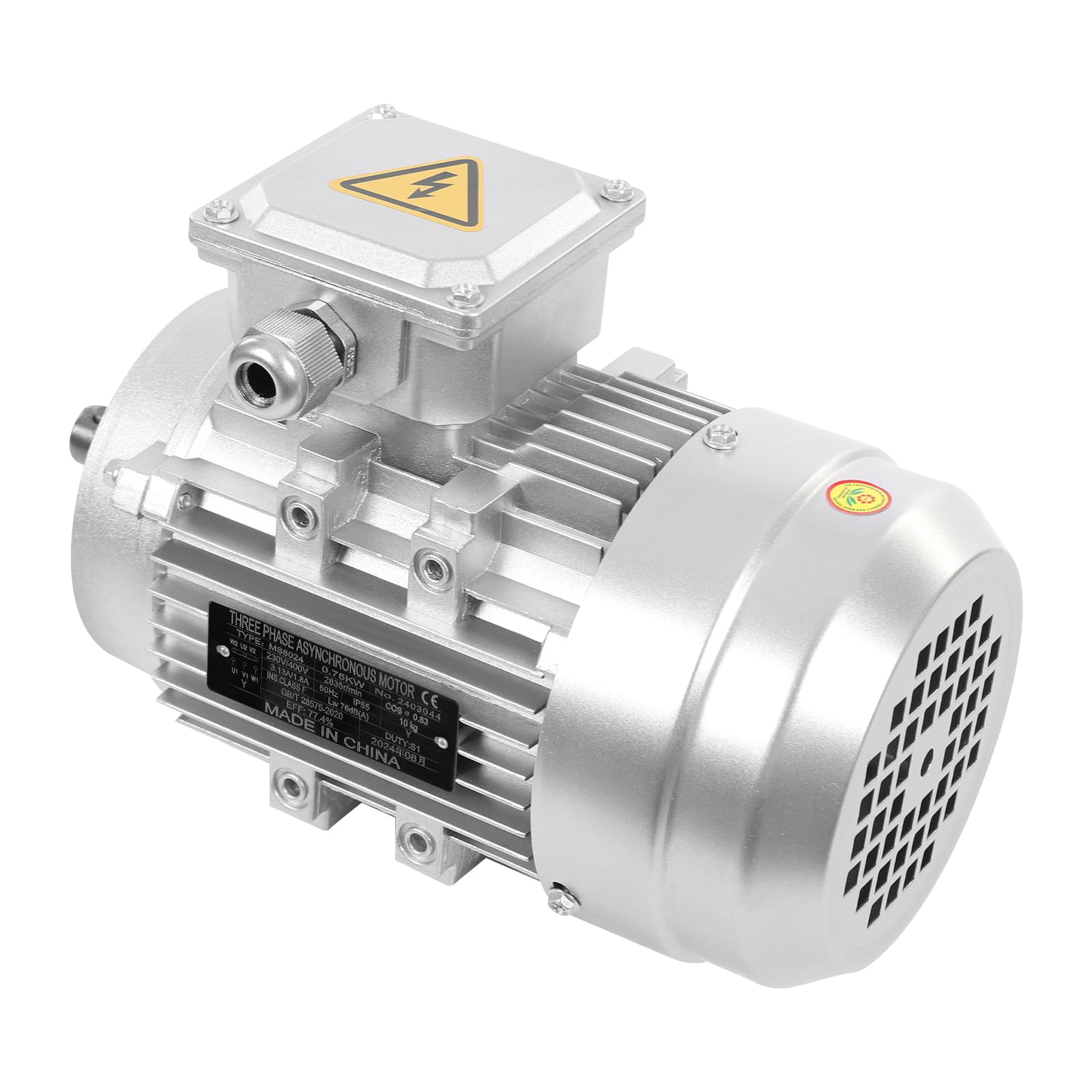 230/400V Elektromotor Drehstrom-Asynchronmotor für Maschinen und Anlagen Drehstrommotor 0.75KW 1400 RPM